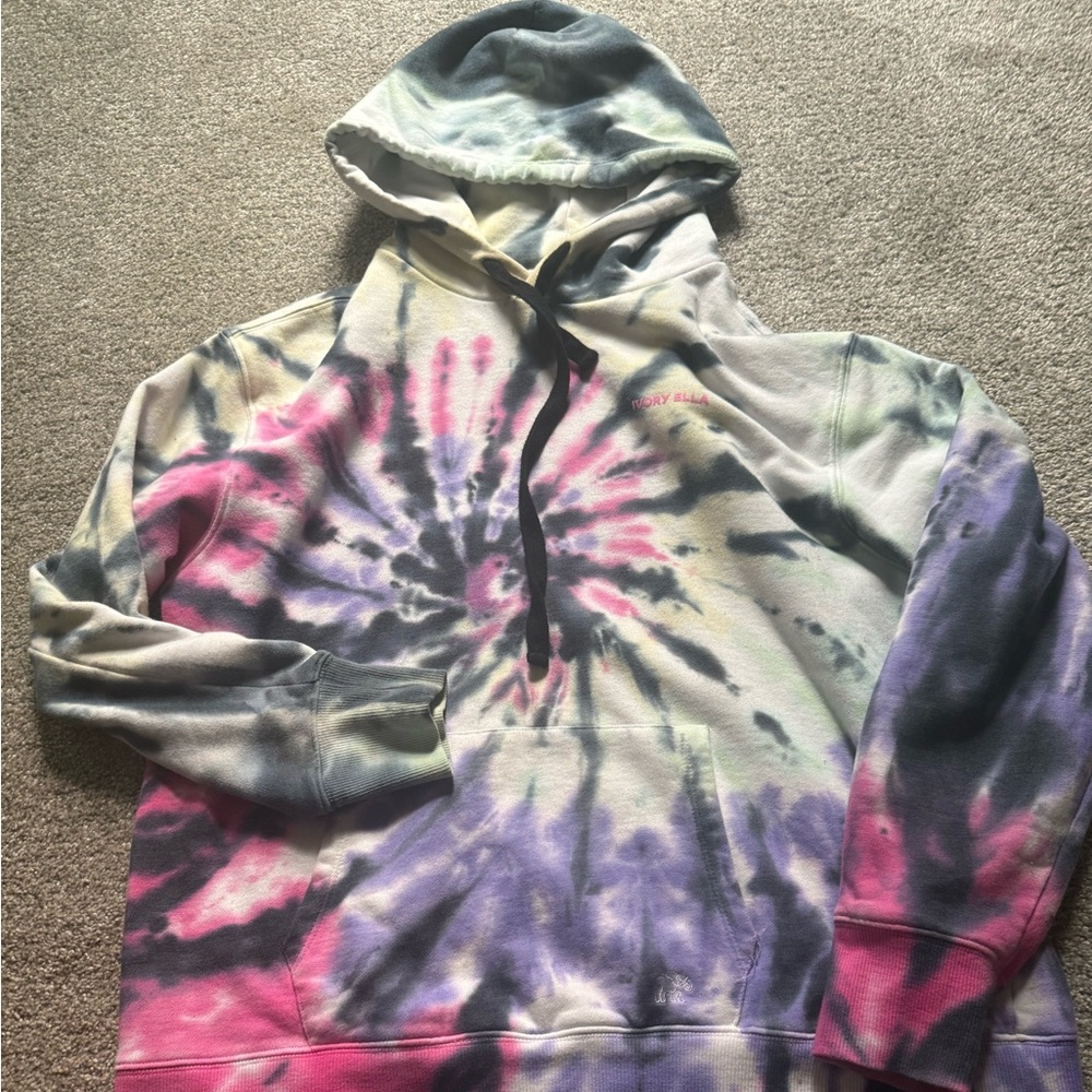 Ivory ella Tie-Dye Pullover Hoodie